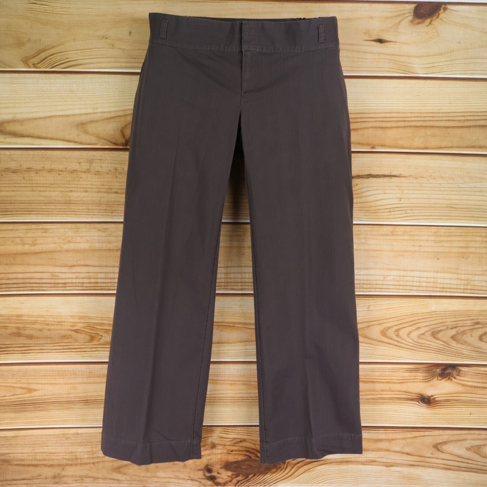 Liz Lange Maternity Pants Womens Size 8 Dark Brown Chinos Stretch Waist Low Rise